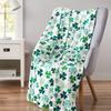 Four-Leaf Clover Digital Print Blanket St. Pat'S Day Pattern Blanket Holiday Gift Blanket