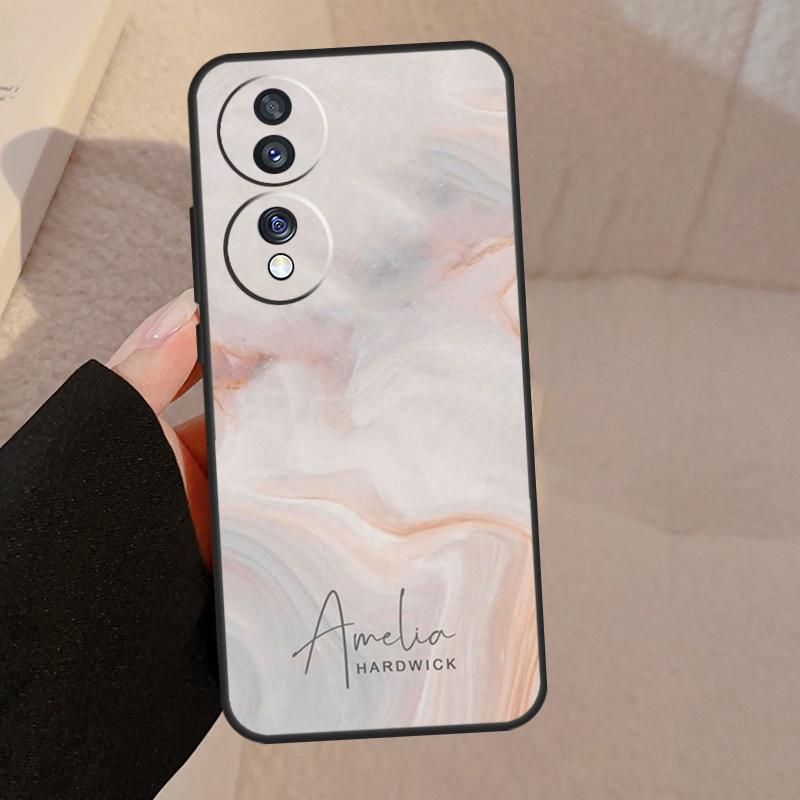 Personalised Signature Surname Marble For Honor 90 70 Lite Magic 5 Pro 8X 9X Phone Case For Honor X8a X9a X7a X6a X9 X7 X8 X9b