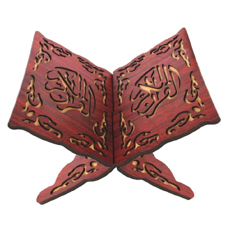 Eid Mubarak Bookshelf Wooden Islam Bible Books Storage Display Rack Retro Stand