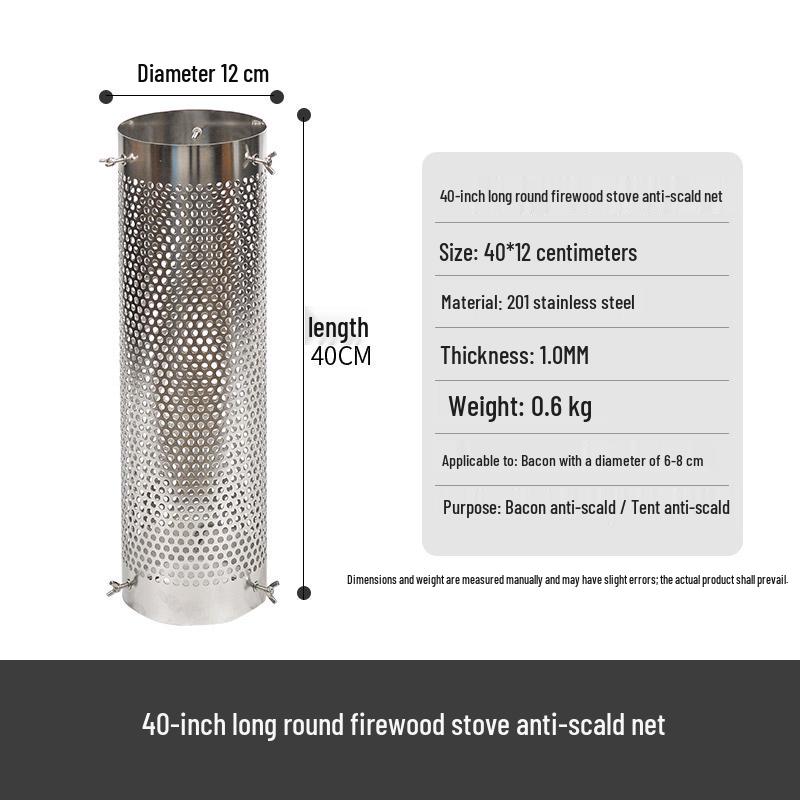 

Detachable Anti-Scald Outdoor Wood Stove with High-Temperature Resistant Stainless Steel Chimney and Heat Insulation Protective Cover