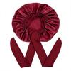 Women's Satin Sleep Cap with Elastic Ribbon - Large Hair Protection Cap for Home Use