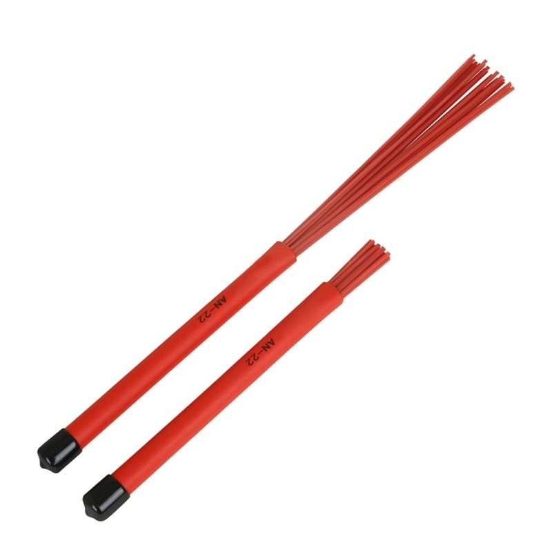 2Pcs Drum Wire Brushes Drum Sticks Brushes Percussion Drum Brush Stick for Jazzes Acoustic Drummer Playing Music Lovers красный