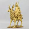 Pure Brass Attracting Wealth Jiang Ziya Statue Riding Deer with God-Striking Whip Taoist Deity for Home