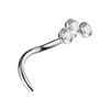 Decorative Titanium Nose Ring With White Zircon - Tn-037 0.8/6.5