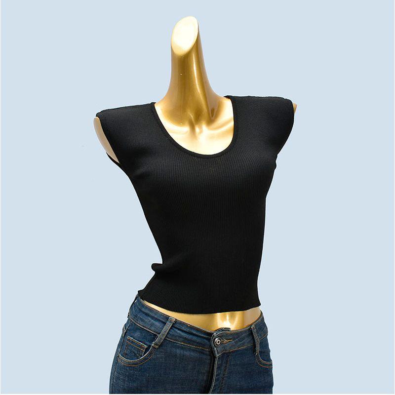 Shoulder Bag Sleeveless Waist Hugging Temperament Summer Outer Wear Knit sweater Slim fit Inner wear Slimming Small Flying Sleeve Vest Top Women