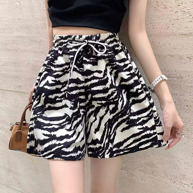 

Женские шорты больших размеров из ледяного шелка с принтом - Дышащие, быстросохнущие, стройнящие и универсальные 2XL зебра печати