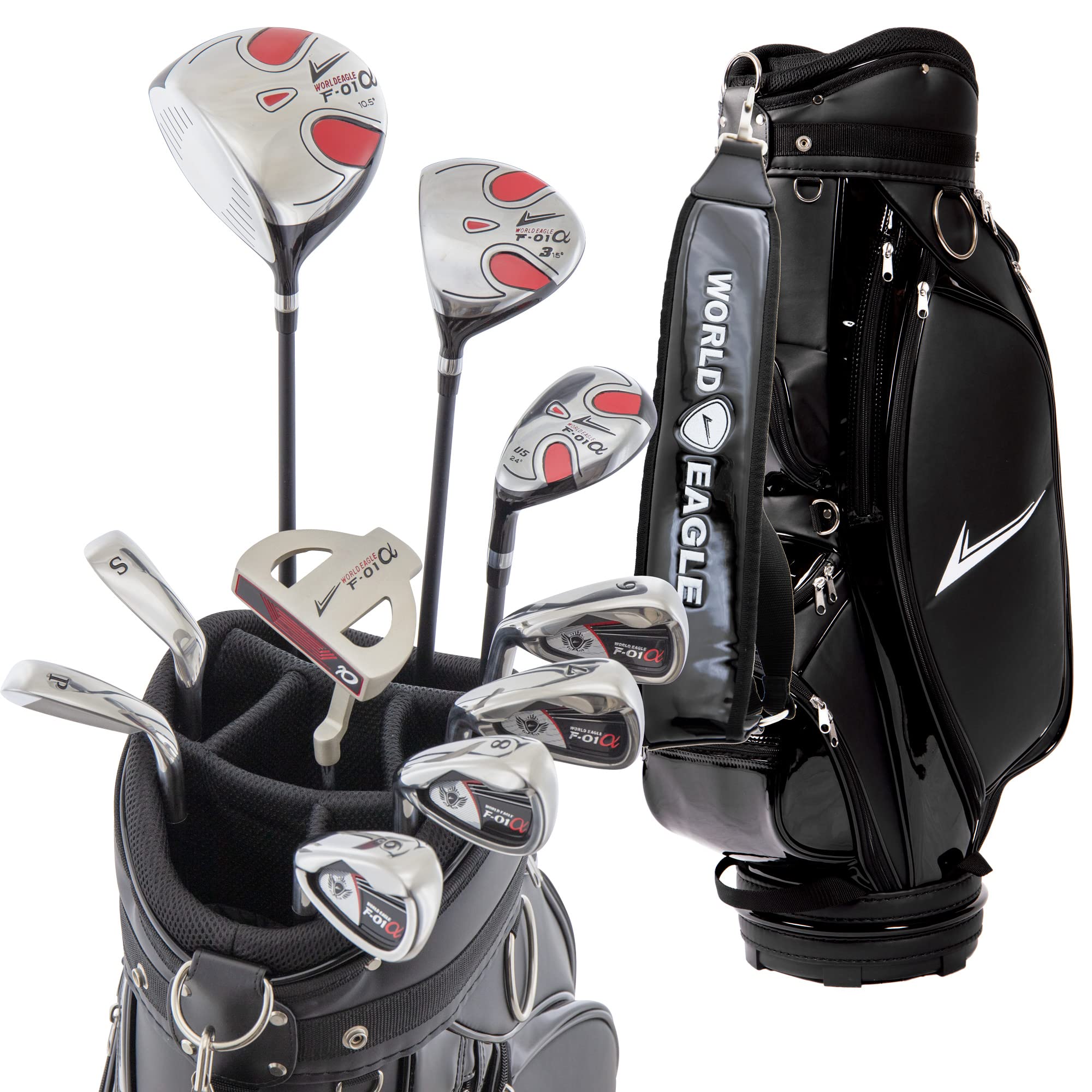 

WORLD EAGLE Golf Club Full Set CBX1 Bag Flex SS F-01 Мужская версия. [Слева] WE-JF-01-MLH-CBX1-S чёрный