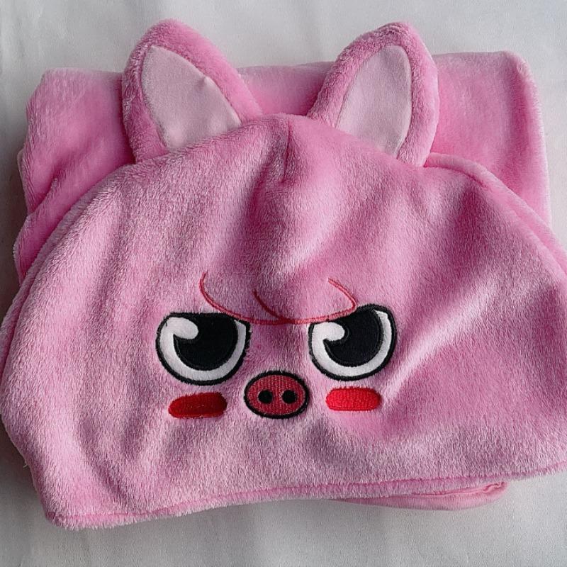 MINISO Kpop Skzoos Hooded Blanket Cartoon Cute Flannel Lazy Shawl Cape Blankets Bangchan LeeKnow ChangBin Felix Gifts Home Decor