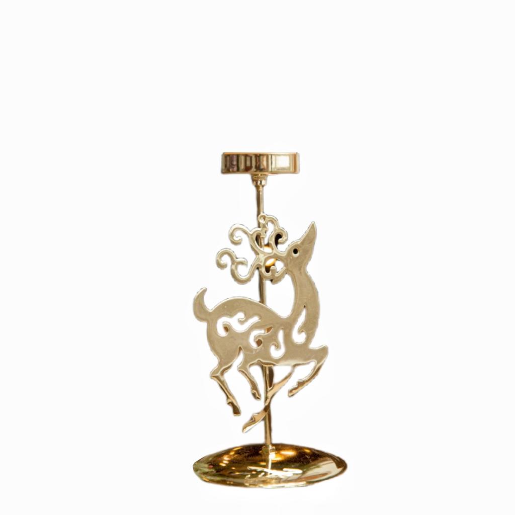 Festive Candle Holder Christmas Candle Holders Festive Elegance Gold Color Metal Material Sturdy Construction Versatile Use