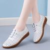 Summer Hollow Casual Round Head Flat Sole Shoes Women's Breathable Hole Women's Shoes Versatile Little White Shoes Women's White Nurse Shoes