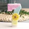 Creative Design Yellow Sun Flower Digital Candles Made of Delicate Cake Candle Decoration Independent Packaging