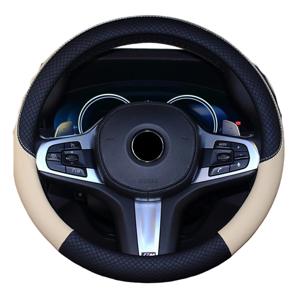 Auto Universal 38cm Lenkradbezüge Auto Innenraum Autos Leder Schutzhülle Vier- Universal Lenkradbezug