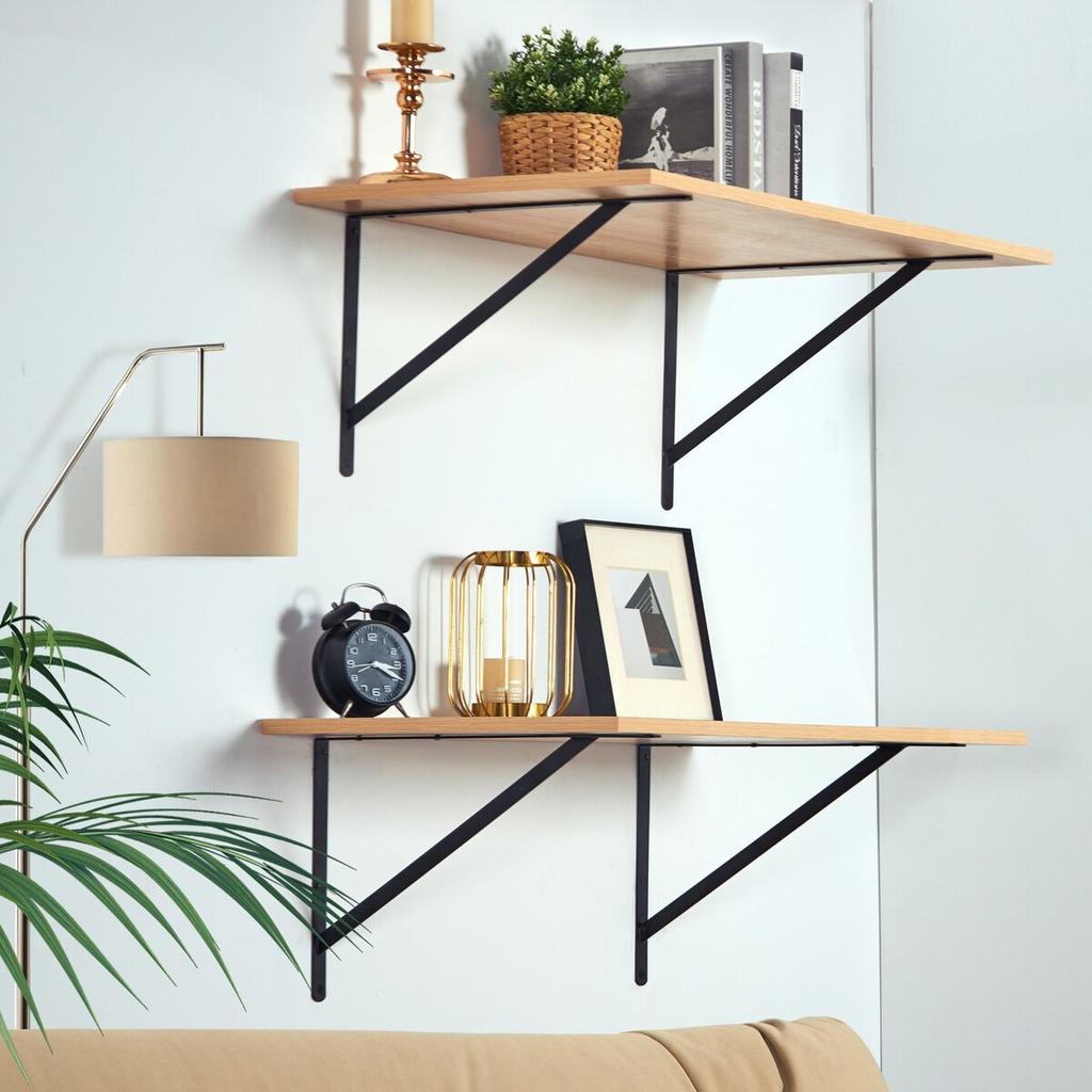 Shelf Bracket, 18 x 12 in 12 Pcs, Heavy Duty Floating Shelf Brackets, Brackets for Shelves, 3mm Thick Matte Black Triangle Shelf Bracket,Steel