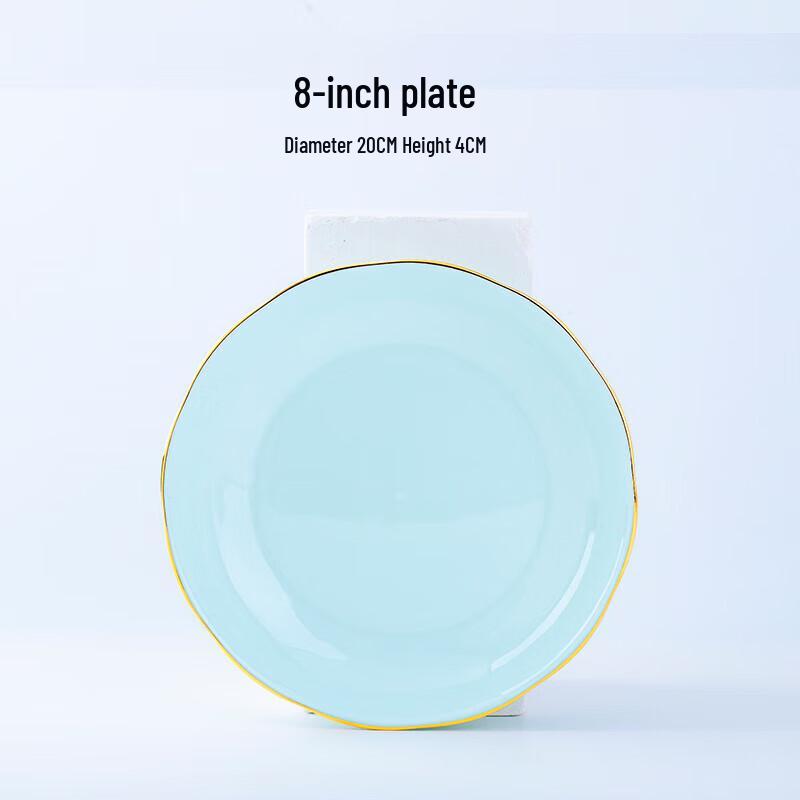 Pumpkin Green 8-inch Ceramic Plate Set
