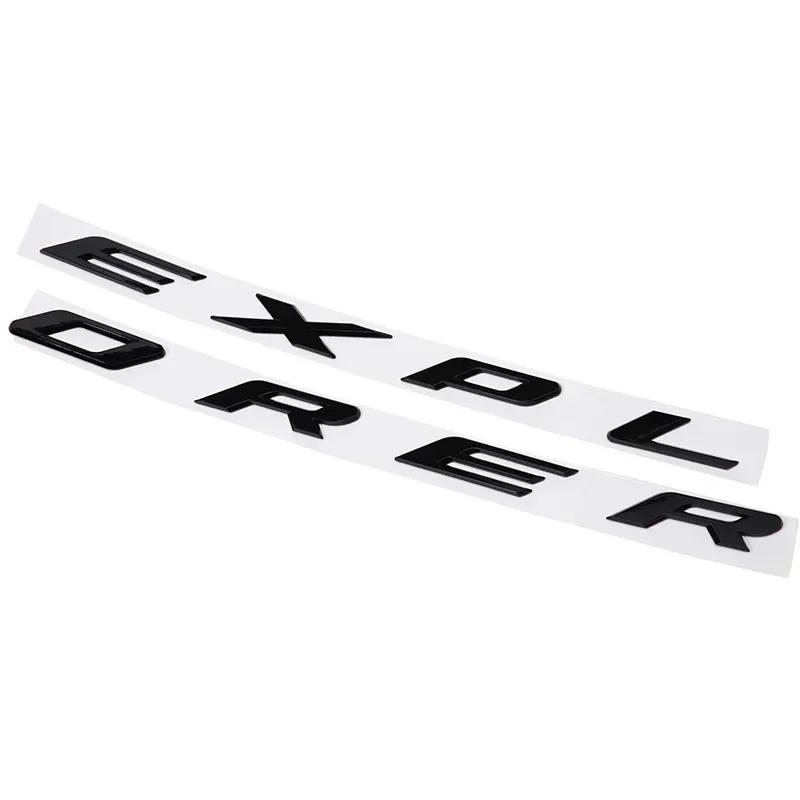3D ABS Chrome Black Explorer Logo Car Front Hood Emblem Bonnet Letters Badge Sticker For Explorer 2020 2021
