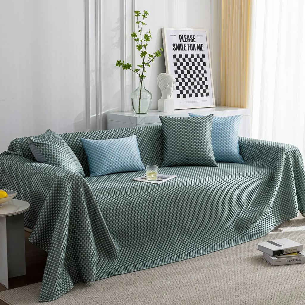 Nordic Solid Color Summer Cool Sofa Cover Sofa Towel Anti-cat Scratch Full Cover Sofas Blanket Non-slip Pet Kid Couch Towel