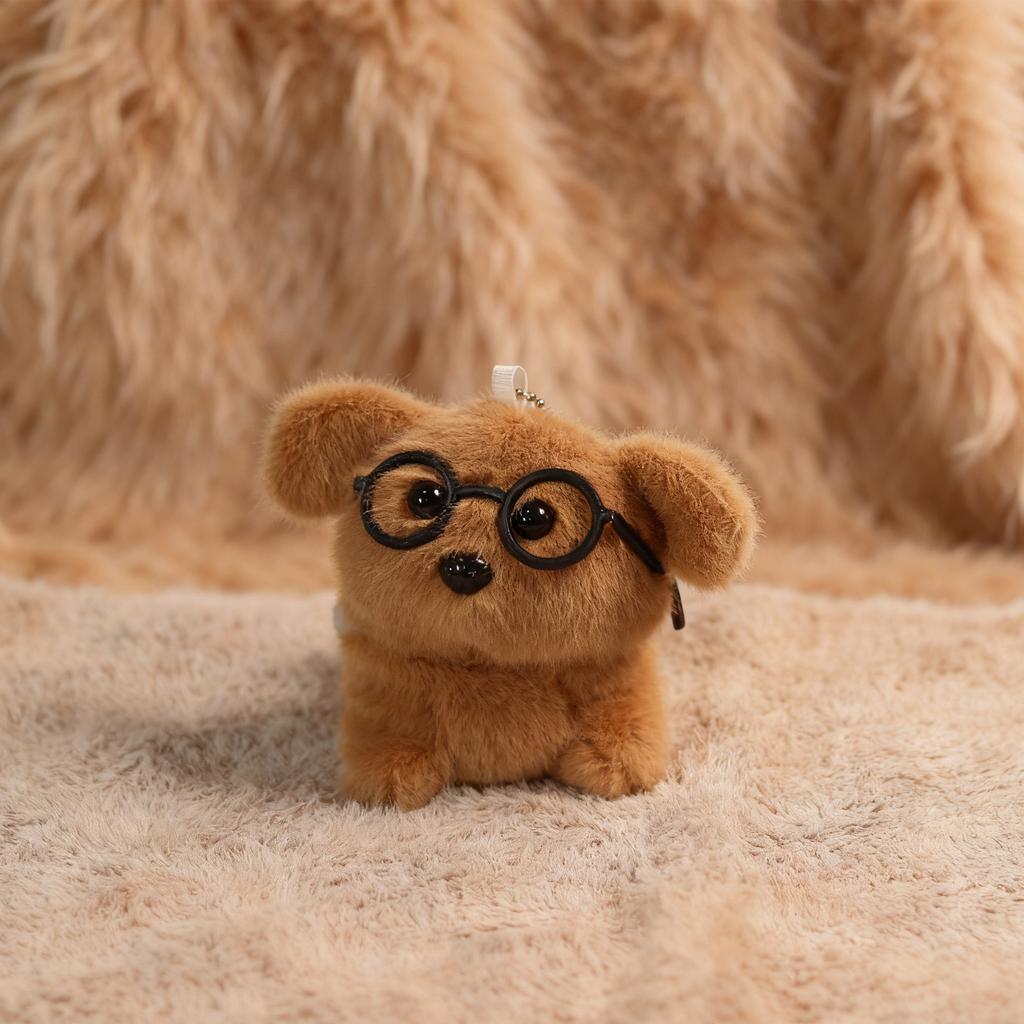 Cute Plush Glasses Dog for Apple Airpodspro1 Earphone Case AirPods 1 Generation Earphone Case