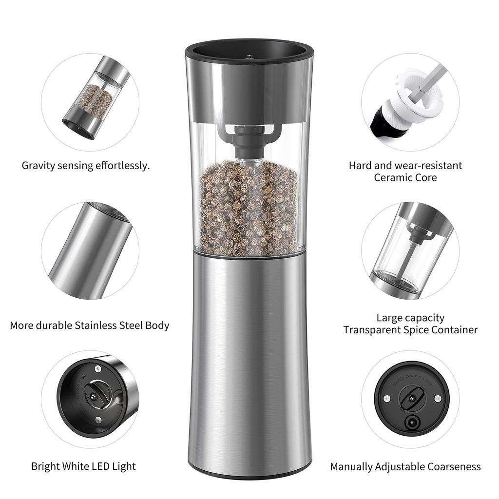 Sangcon Gravity Set Macina sale e pepe elettrico ricaricabile USB con