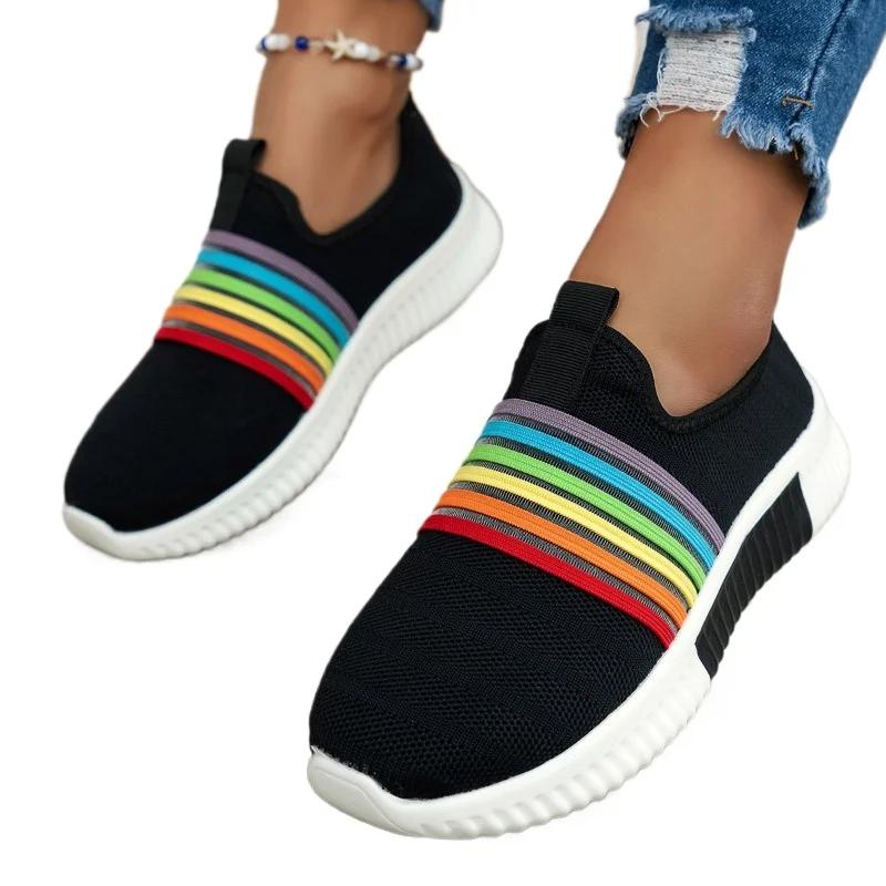 Fashion Womens Sneakers Spring Ladies Flat Shoes Casual Women Vulcanized Women 2024 Summer Light Mesh Breathable Female Running Shoes