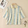 ZANZEA Women Casual Turn Down Collar Loose Half Sleeve Print Blouse