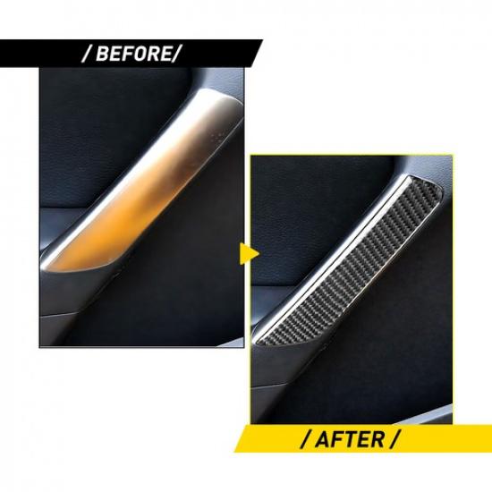Real Carbon Fiber Interior Door Handle Cover For Hyundai Genesis Coupe 2013-2016