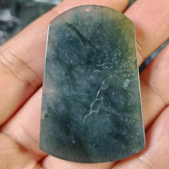 Landscape Formal Jadeite Pendant Carving for Men and Women - Natural A Grade