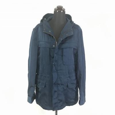 Hergestellt in Japan/HERREN TENORAS Strapazierfähiger Twill Hoodie Blouson Mantel Mountainparka/Herrengröße M/Glänzendes Marineblau/(GEBRAUCHT)