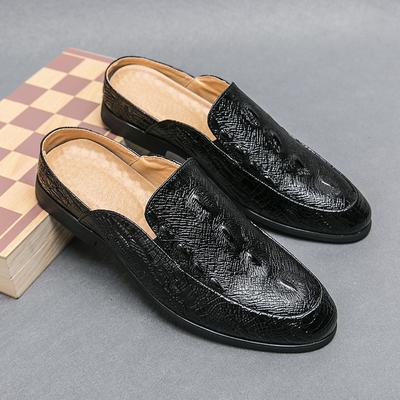Taglie Grandi 45 46 Scarpe Estive Mezzepunte da Uomo Mules Ciabatte Maschili Scarpe Casual in Pelle Mocassini Semi-Formale Pantofole Scarpe da Guida da Uomo