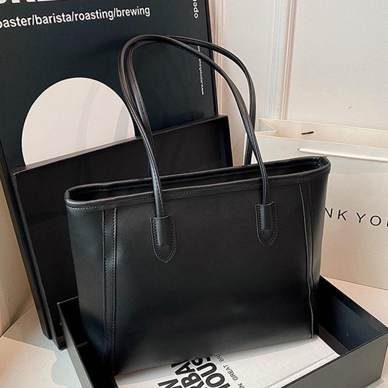 Simple and versatile bag women's large-capacity autumn and winter casual shoulder bag popular commuter tote bag