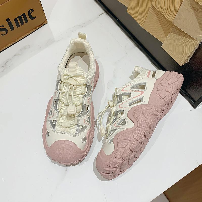 

[Uncle Shoes] Casual and fashionable Roman shoes, new hollow and breathable sports sandals, women s summer creek hole shoes 35