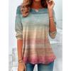 Oberteile für Damen Geometrisches Muster Print Rundhals Langarm T-Shirt Herbst Lässig Schlanker Pullover Damen Langarm Oberteil