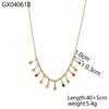 CARLIDANA Classic Gold Plated Stainless Steel Heart Shaped Geometric Rhinestone Tassel Beaded Bracelets Necklace Set Women