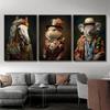 Pôster Animal de Terno Boho Leão Elefante Chimpanzé Fotos Arte de Parede Moderna Pinturas em Tela para Sala de Estar Decoração de Casa