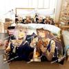 Nekomata Okayu Bedding Set Printed Single Comforter Quilt Bed Cover Duvet Cover Pillow Case 3 Pieces Sets Kids Adult Size