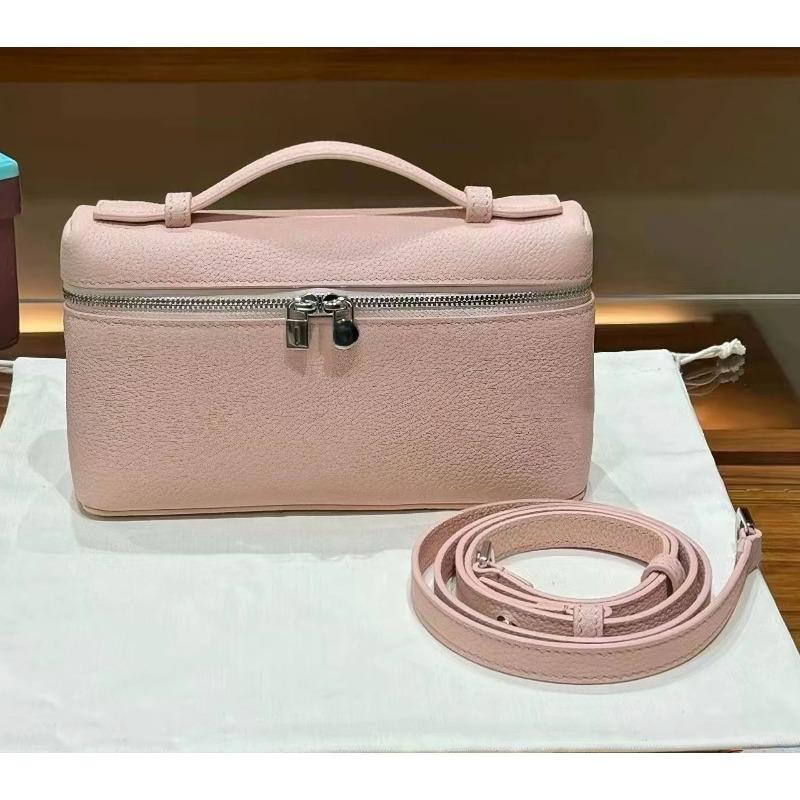 Top layer cowhide lunch box with genuine leather small square bag - versatile handbag for women with a slanted crossbody design