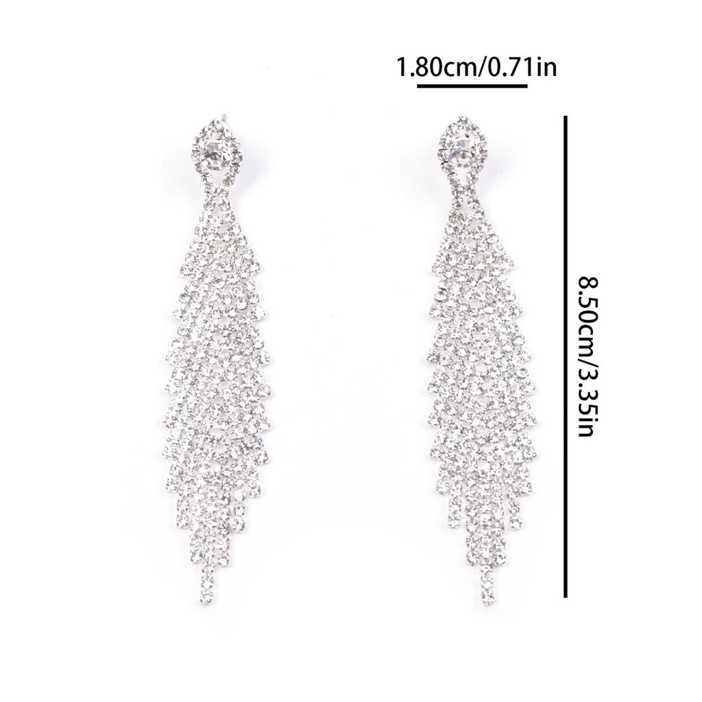 A Pair of Exaggerated Large Earrings, Women's Long Style, Round Face with Diamonds To Show Off Thinness, Fashionable and Trendy Personality