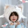 Furry Cartoon Head Cover with Ear for Outdoor Sports Furry Hat Kitten Oversized Headgear Hat for Winter