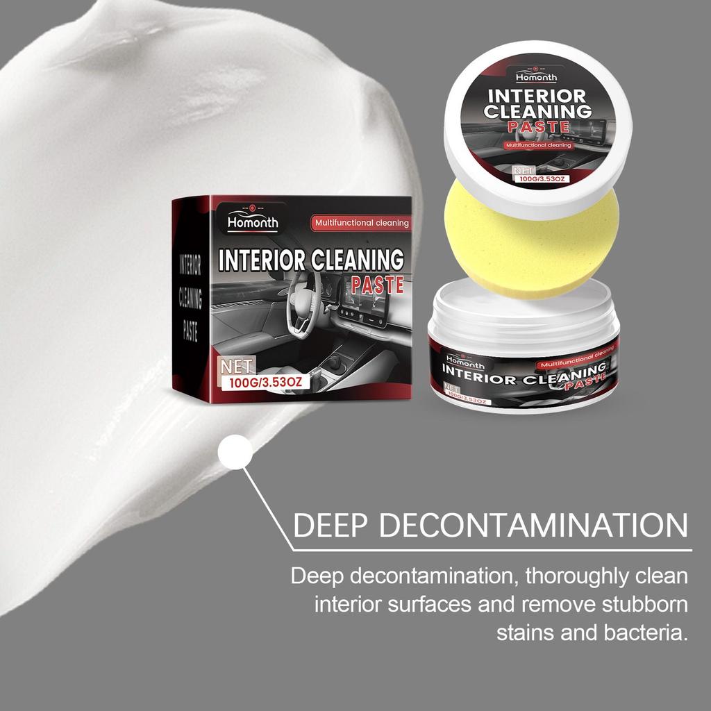 Homonth Car Interior Cleaning Cream Seat Leather Foam Waterless Top Flip Car Interior Cleaning