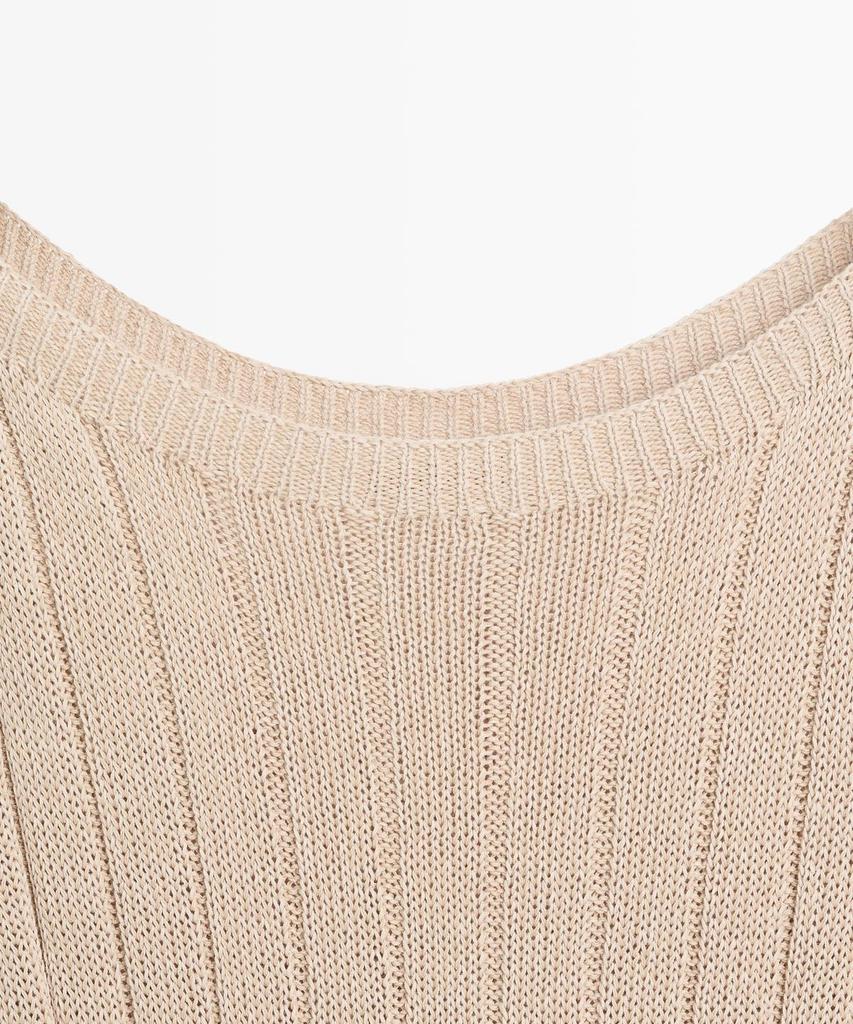 Masimodutti Cotton Blend Boat Neck Knit Sweater