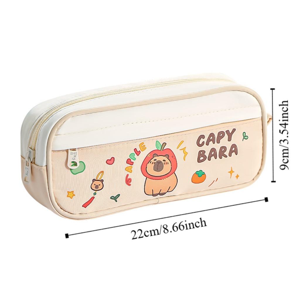 Large Capacity Capybara Stationery Bag Pencil Case Cartoon Pencil Bag  School