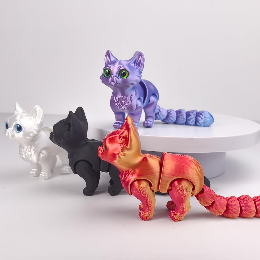 3D Printed Cat Animals Fidget Toys Decor for Stress Relief Desktop Decoration Basket Stuffers Gift for Kids