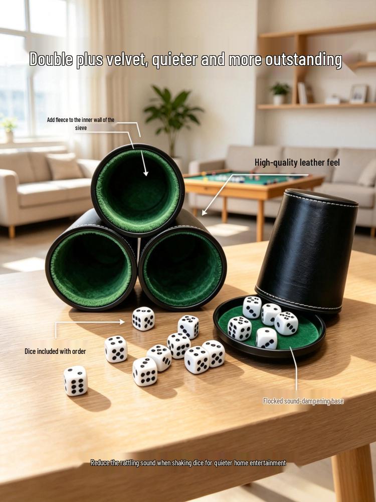 Silent Cone-Shaped Dice Cup Set for Table Games