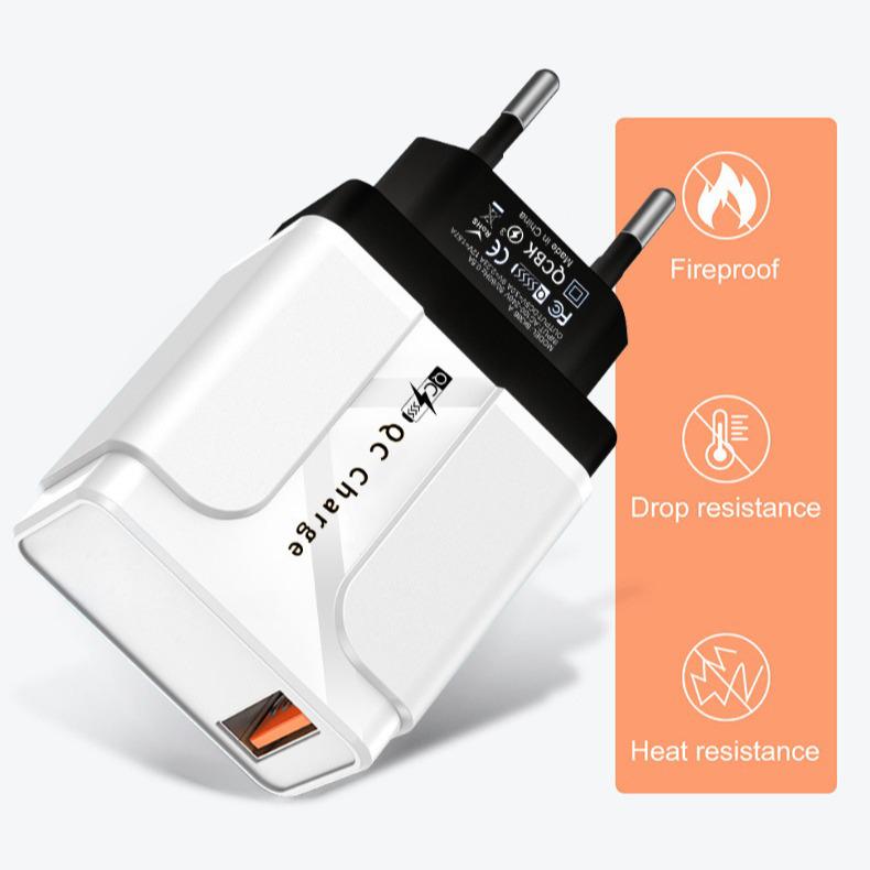 PD33W GaN QC3.0 Multi-Port 9V/12V Fast Charger, European Standard.