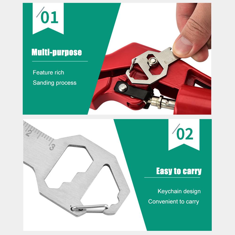 Multifunctional Pocket EDC Multi Tool Keychain Bottle Opener Hexagon Wrench Measuring Ruler Outdoor Survival Gear Gadget