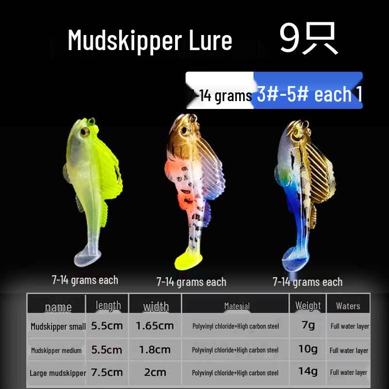 Mudskipper Anti-Snag T-Tail Soft Bait Lure for Bass, Catfish, Blackfish & Mandarin Fish