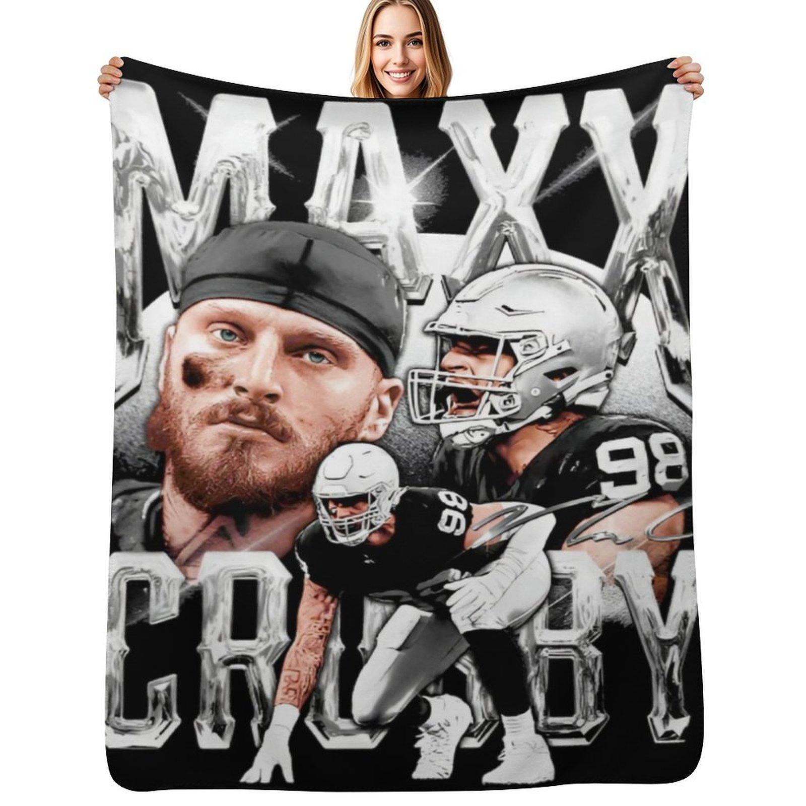Maxx Crosby Throw Blanket Men s Soft Warm Throw Blanket for Couch Size: 75*100cm, Weight: 230 GSM
