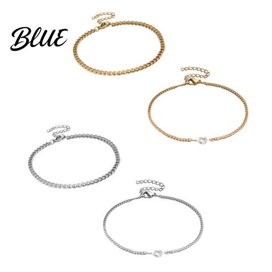 Wrist Adornment 2Pcs Women Charm Bracelet Shiny Rhinestone Inlaid Adjustable