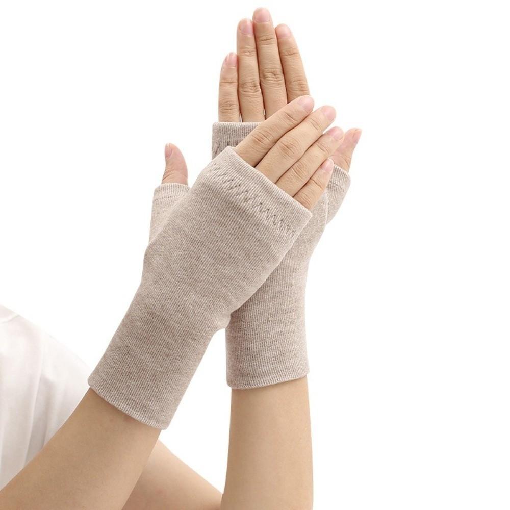 Solid Color Office Bare Finger Gloves Touchable Screen Driving Mittens New Skiing Gloves  Women