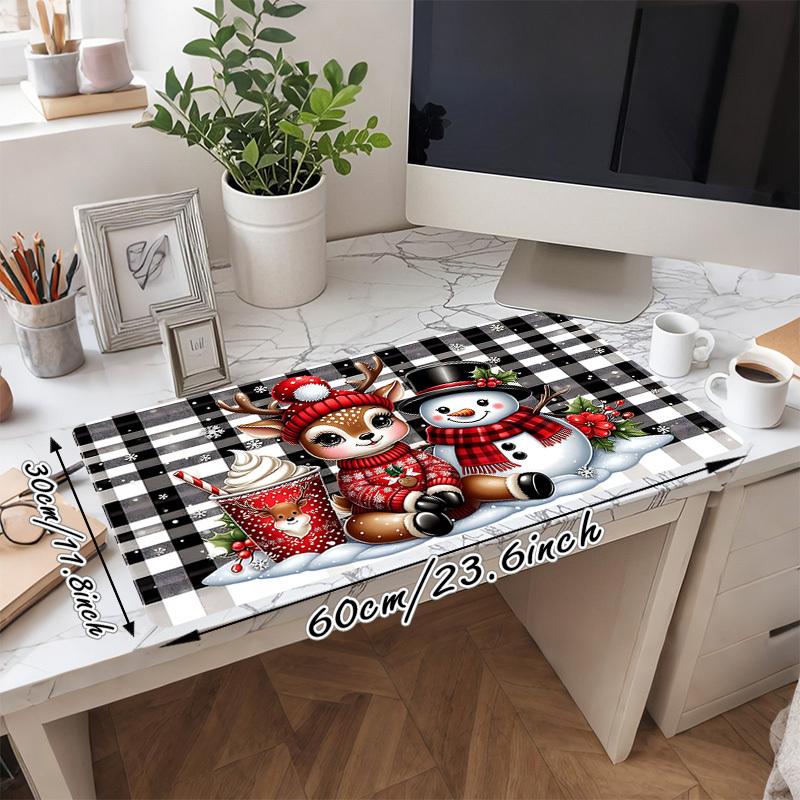 1PC Christmas, Winter Oversized Mouse Pad - Non-Slip Rubber Base Perfect for Office School Esports Home Decor Desk Mat 258A