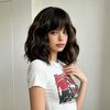 Elegant Bob-Style Women's Wig: Voluminous, Wavy Short Curls with a Matte Silk, Breathable Rose-Patterned Mesh Full-Head Cap